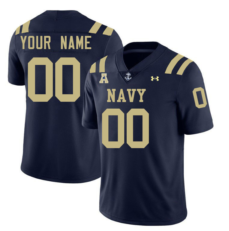 Custom Navy Midshipmen Name And Number College Football Jerseys Stitched-Navy